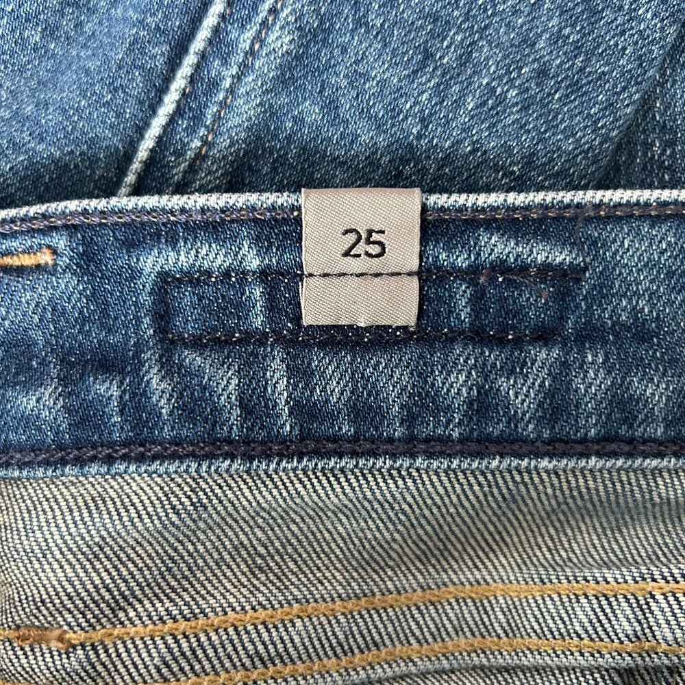 Citizens of Humanity Straight Jeans Women 25 Medium Wash Raw Hem Ankle Slit - Picture 6 of 10